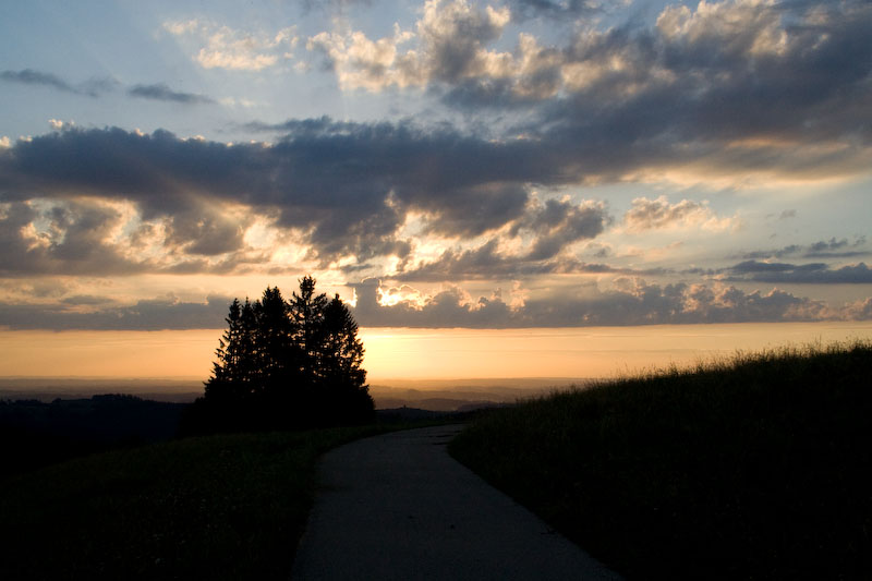 Hangweg bei Eschach und weiter zur Kreuzleshöhe<br />(Eschach - Oberallgäu / 2008)