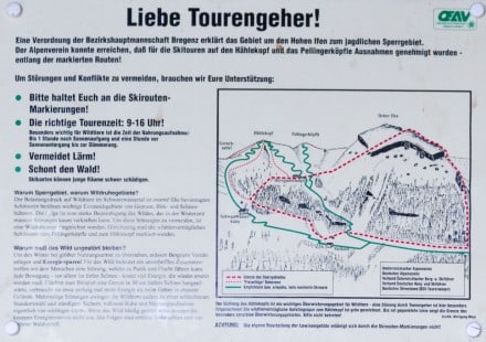 Kleinwalsertal: Infos an Tourengeher (Ski und Schneeschuh) (Riezlern)