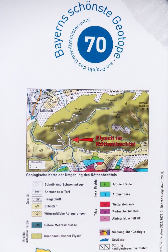 Geotop Nr. 70 - Flych im Röthenbachtal<br />(Schwangau - Ammergauer Berge / 2017)