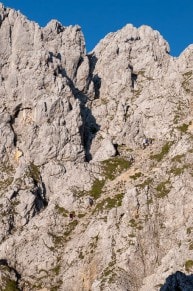 Tannheimer Tal: Die Kellenspitze besteht aus Wettersteinkalk. (Nesselwängle)