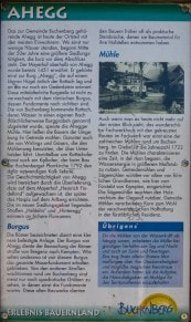 Oberallgäu: Infotafel zum Burgus, Burg und Ahegg (Buchenberg)