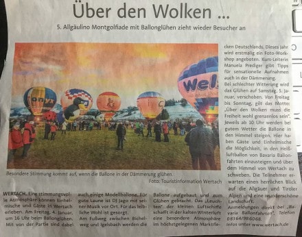Ballonglühen in Wertach 2019