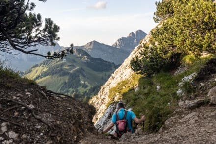 Tannheimer Tal: Gaichtspitze Rinne Richtung Hahnenkamm (Nesselwängle)