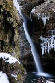 Oberallgäu: Hinanger Wasserfall - Beleuchtung (Sonthofen)