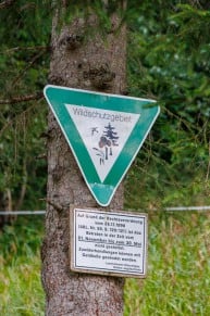 Info: Wildschutzgebiet (1.11 - 30.5)<br/>Mountain Bike Verbot